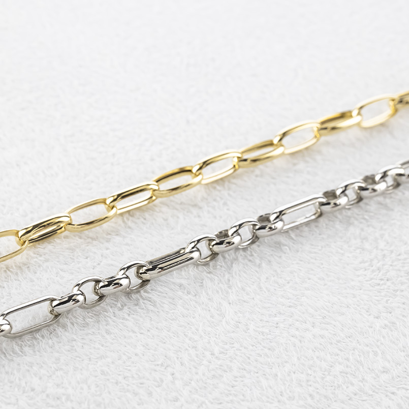 18金 プラチナ ネックレス チェーンのみ 60cm レディース 幅広 太め 地金 pt850 ゴールド 18k コンビ 中空 あずき アズキ ロングネックレス 送料無料 セール_7