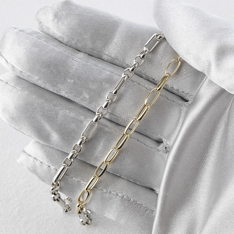 18金 プラチナ ネックレス チェーンのみ 60cm レディース 幅広 太め 地金 pt850 ゴールド 18k コンビ 中空 あずき アズキ ロングネックレス 送料無料 セール_4