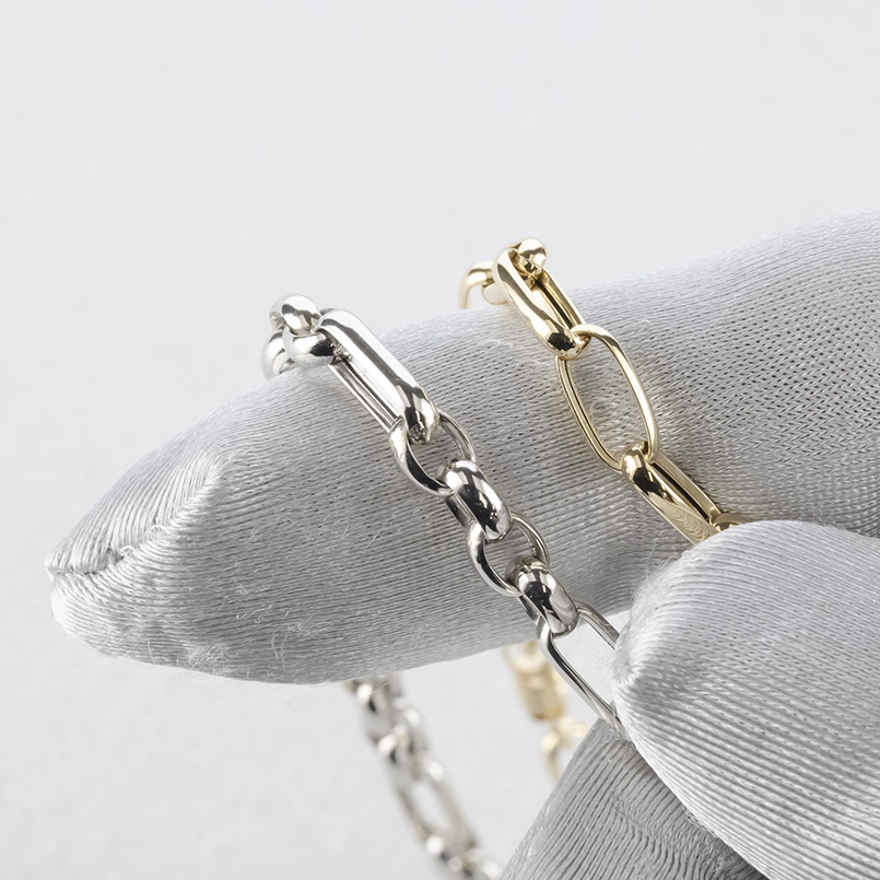 18金 プラチナ ネックレス チェーンのみ 60cm レディース 幅広 太め 地金 pt850 ゴールド 18k コンビ 中空 あずき アズキ ロングネックレス 送料無料 セール_3