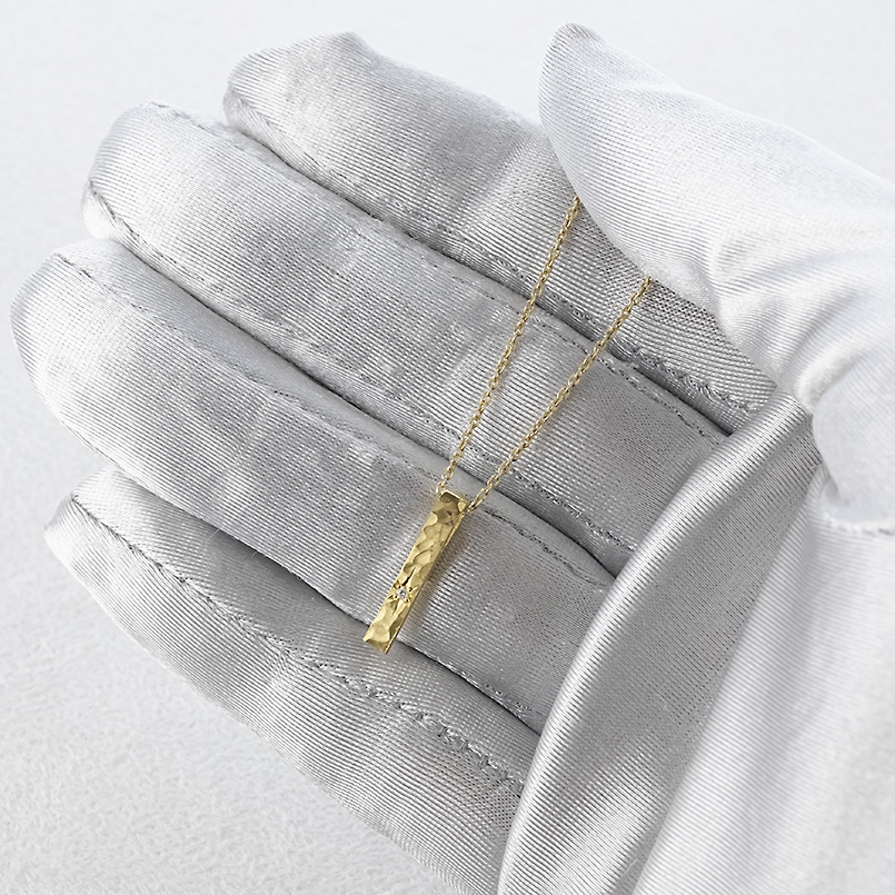 24金 ネックレス ペンダントトップ メンズ 純金 バーネックレス ダイヤモンド トップ 金 ゴールド 24K 槌目 槌打ち k24 あすつく シンプル 送料無料 セール saleの画像