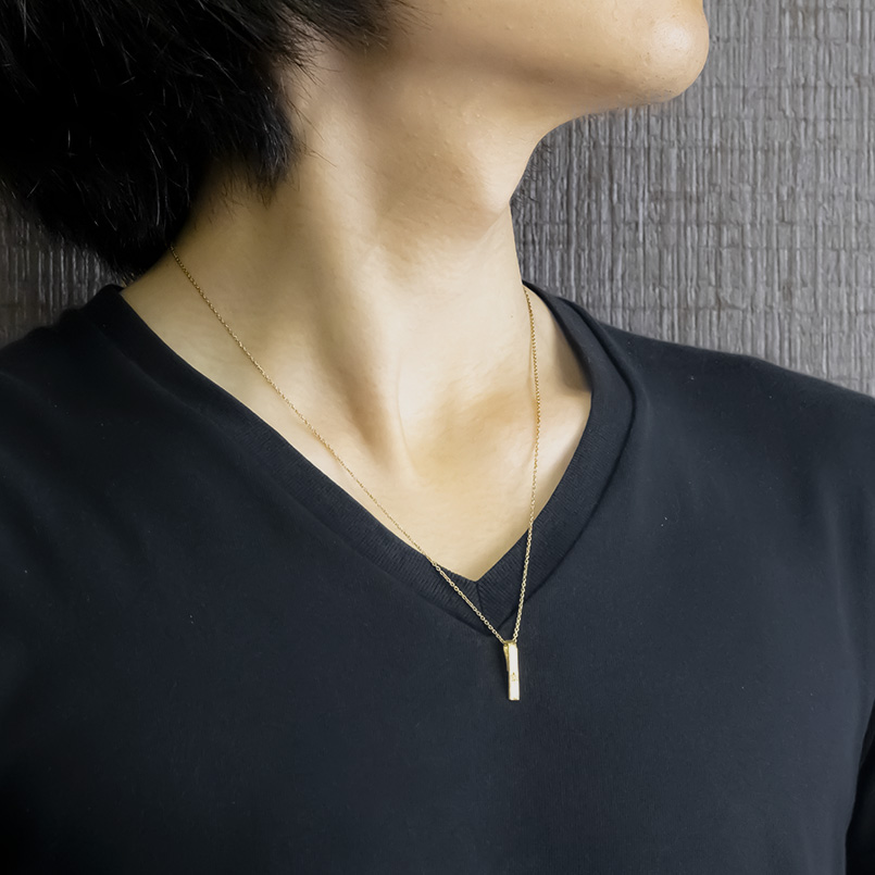 24金 ネックレス ペンダントトップ メンズ 純金 バーネックレス ダイヤモンド トップ 金 ゴールド 24K 槌目 槌打ち k24 あすつく シンプル 送料無料 セール saleの画像