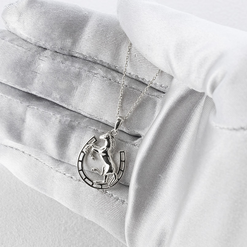 ジュエリー工房アトラス シルバー 馬 馬蹄 ネックレス ペンダント