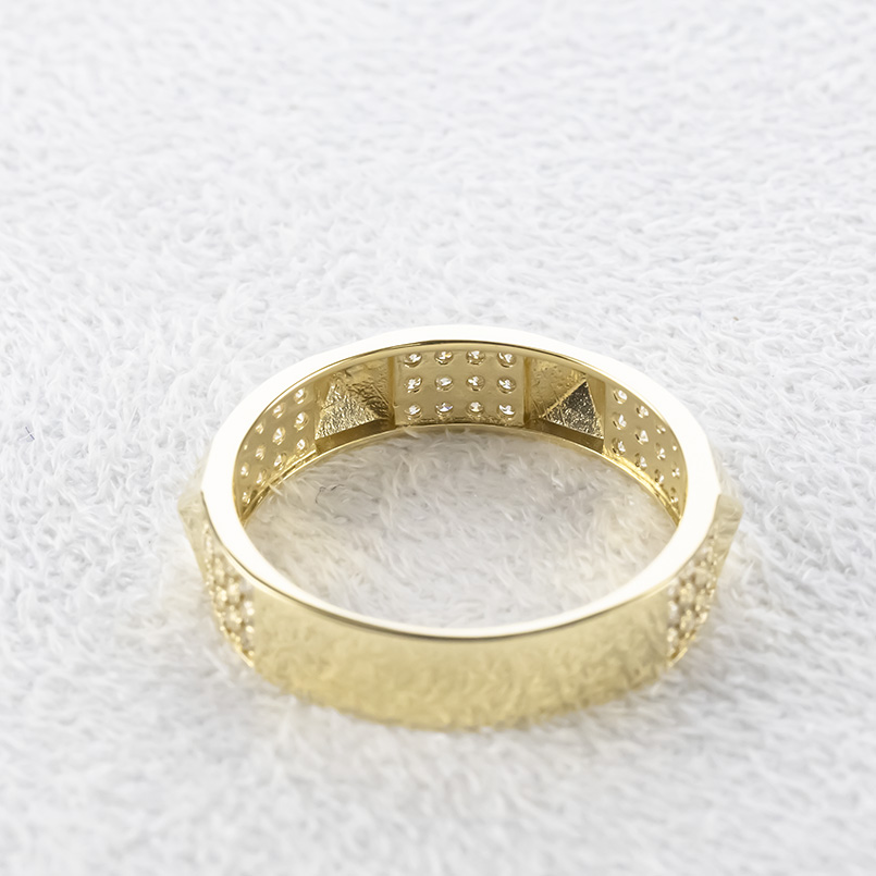 18金 リング ダイヤモンド 0.35ct メンズ 太め 幅広 ゴールド 18K 金 イエローゴールドK18 スタッズ 指輪 婚約指輪 シンプル 人気  送料無料 セール saleの画像