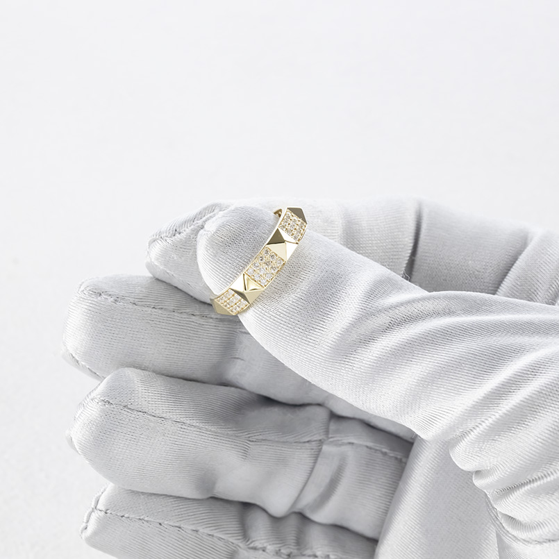 18金 リング ダイヤモンド 0.35ct メンズ 太め 幅広 ゴールド 18K 金 イエローゴールドK18 スタッズ 指輪 婚約指輪 シンプル 人気  送料無料 セール saleの画像