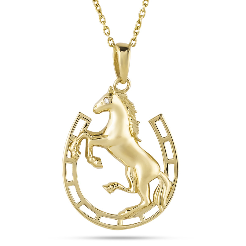 ジュエリー工房アトラス ゴールド 馬 馬蹄 ネックレス ペンダント
