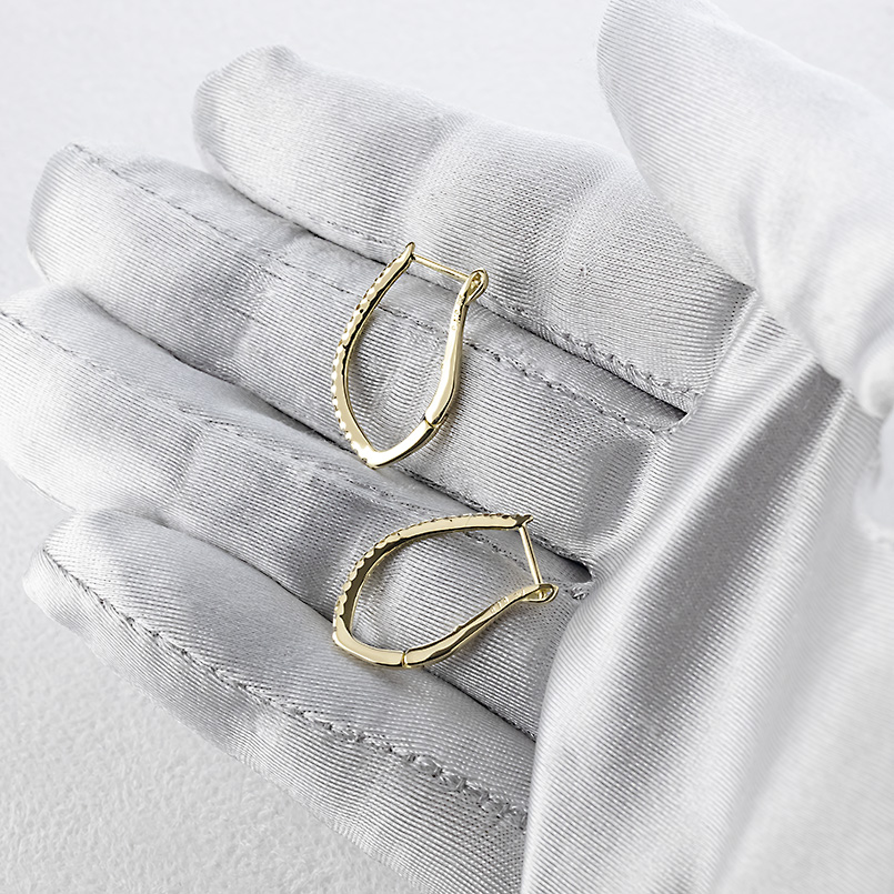 18金 フープピアス ダイヤモンド 0.2ct レディース 大ぶり ゴールド 18k バネ式 ピアス フープ ペア イエローゴールドk18 あすつく 送料無料 セール saleの画像
