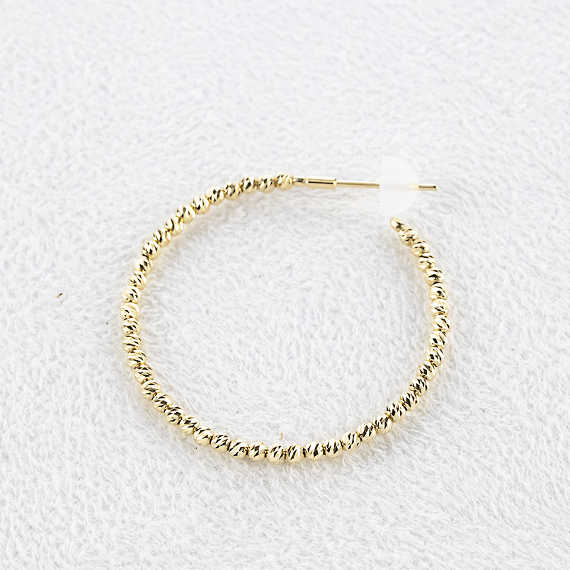 18金 フープピアス ミラーボール 大ぶり レディース 形状記憶 ゴールド 18k イエローゴールドK18 ピアス フープ ペア スタッドピアス あすつく 送料無料 セールの画像