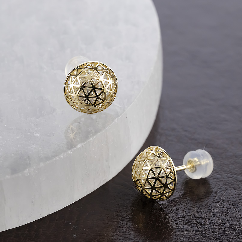 18金 ピアス レディース ペア キュービックジルコニア 透かし ゴールド 18k イエローゴールドK18 シンプル おしゃれ 人気 あすつく 送料無料 セール saleの画像