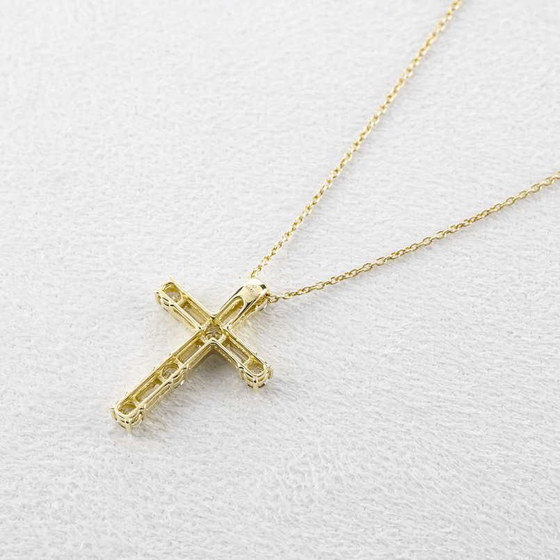 18金 クロス ネックレス トップ ダイヤモンド バケット 1.0ct ペンダントトップ ゴールド 18k 金 メンズ 十字架 人気 シンプル おしゃれ 送料無料 セール sale