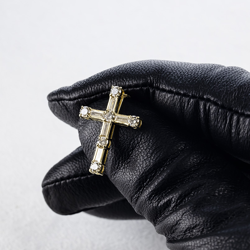 18金 クロス ネックレス トップ ダイヤモンド バケット 1.0ct ペンダントトップ ゴールド 18k 金 メンズ 十字架 人気 シンプル おしゃれ 送料無料 セール sale