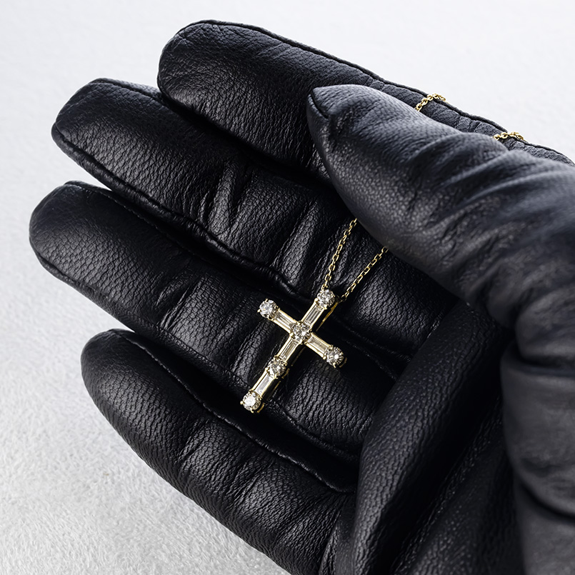 18金 クロス ネックレス トップ ダイヤモンド バケット 1.0ct ペンダントトップ ゴールド 18k 金 メンズ 十字架 人気 シンプル おしゃれ 送料無料 セール sale