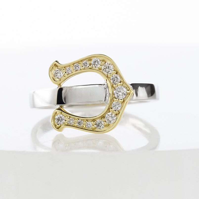 ジュエリー工房アトラス プラチナ 18金 ピンキーリング 馬蹄