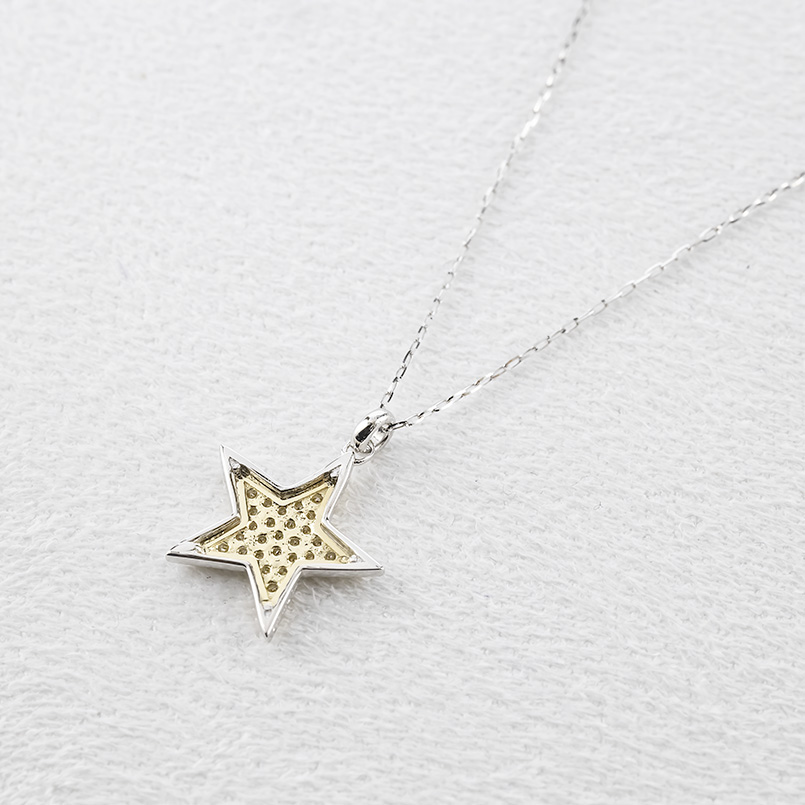 プラチナ 18金 星 ネックレス ペンダントトップ ダイヤモンド レディース pt900 ゴールド 18k チェーン pt850 トップ スター あすつく 送料無料 セール saleの画像