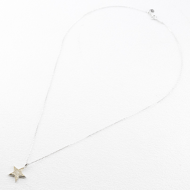プラチナ 18金 星 ネックレス ペンダントトップ ダイヤモンド レディース pt900 ゴールド 18k チェーン pt850 トップ スター あすつく 送料無料 セール saleの画像