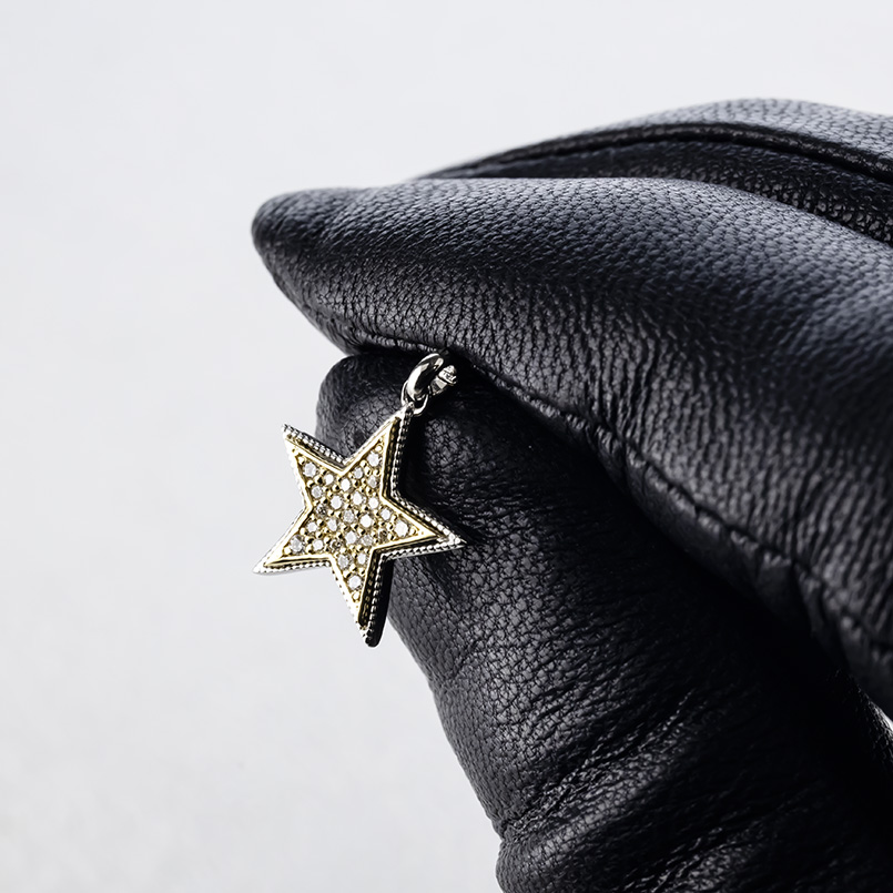 プラチナ 18金 星 ネックレス ペンダントトップ ダイヤモンド レディース pt900 ゴールド 18k チェーン pt850 トップ スター あすつく 送料無料 セール saleの画像