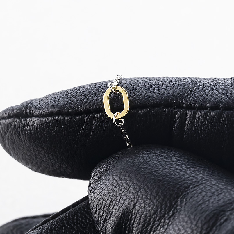 プラチナ 18金 ネックレス レディース チェーンのみ 45cm ゴールド 18k pt850 地金 コンビ 小豆 あずき アズキ 中空 ホローリンク 送料無料 セール SALE_3