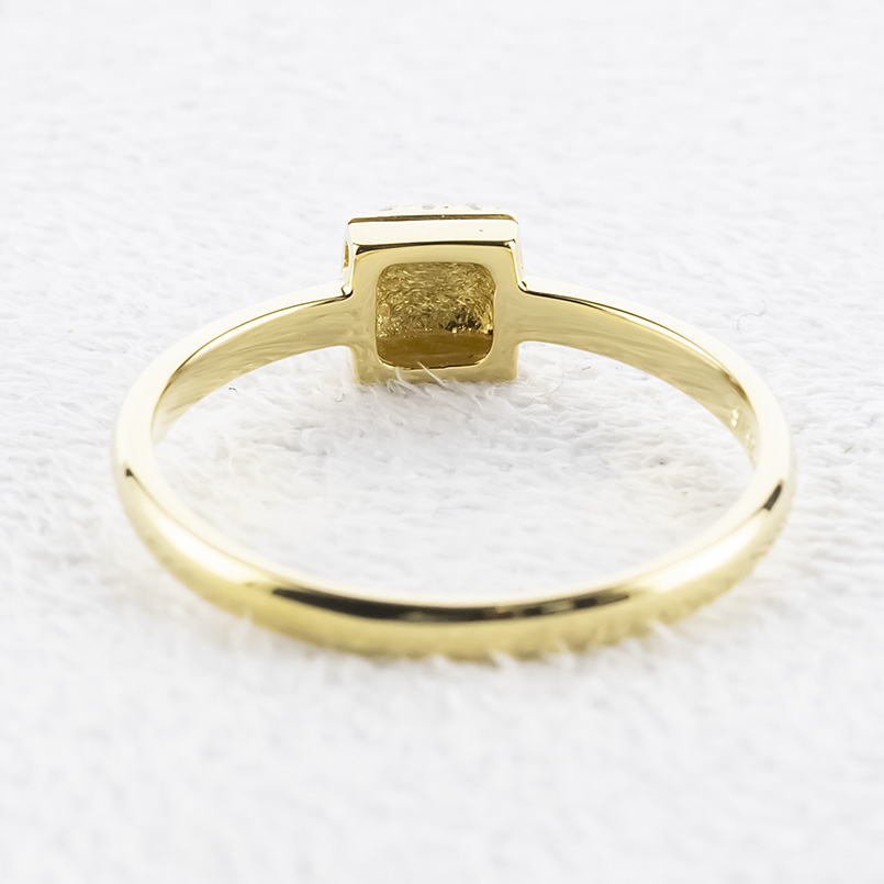 ゴールド パヴェ リング ダイヤモンド 0.10ct レディース 太め 10K 10金 スクエア 四角 指輪 ダイヤ ピンキーリング 婚約指輪 シンプル 送料無料 セール saleの画像