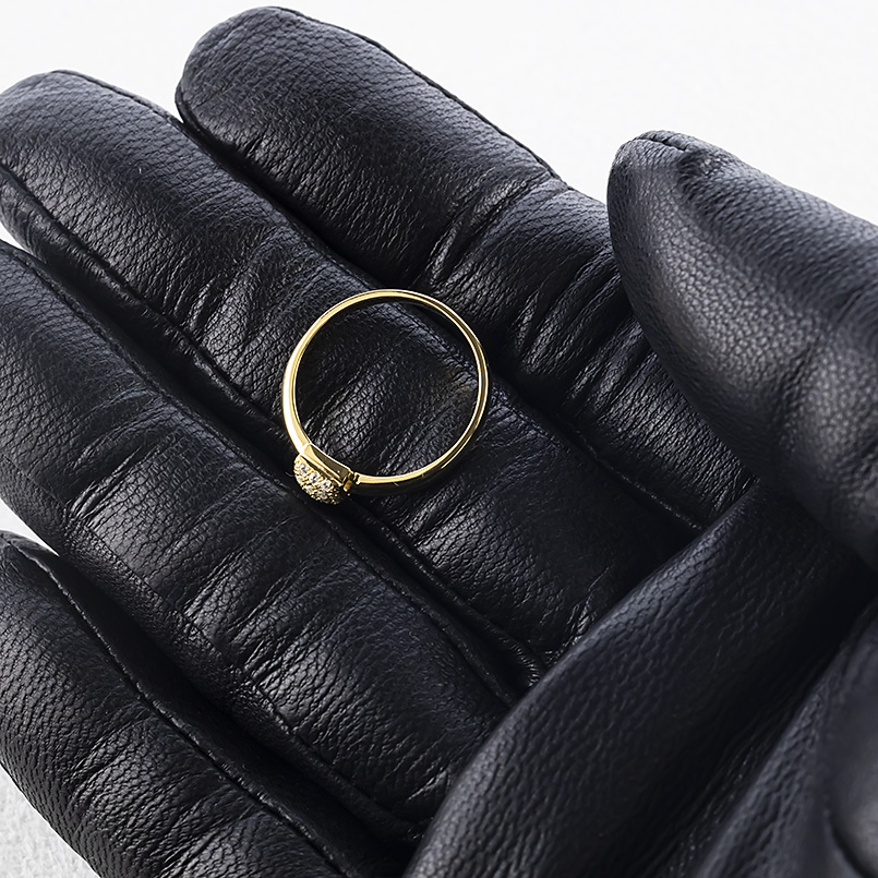 ゴールド パヴェ リング ダイヤモンド 0.10ct レディース 太め 10K 10金 スクエア 四角 指輪 ダイヤ ピンキーリング 婚約指輪 シンプル 送料無料 セール saleの画像