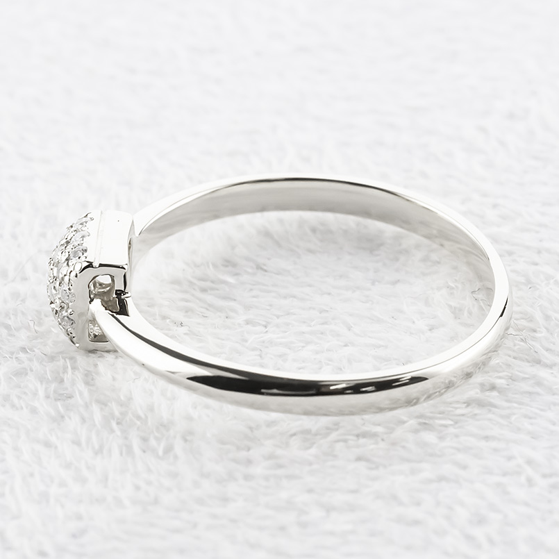 プラチナ パヴェ ピンキーリング ダイヤモンド 0.10ct レディース 太め pt900 スクエア 四角 指輪 ダイヤ リング 婚約指輪 シンプル 人気 送料無料 セール saleの画像