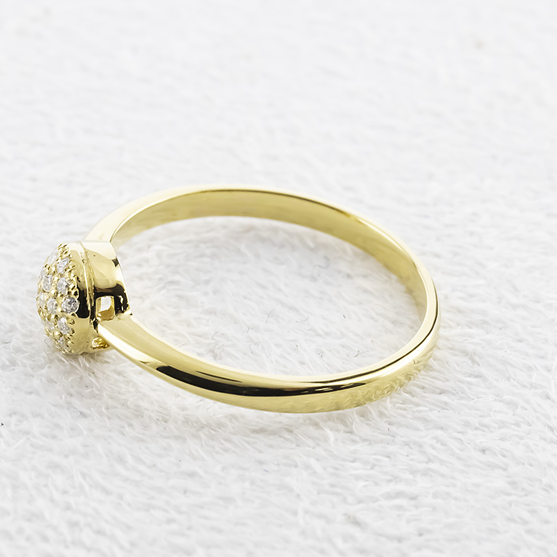 ゴールド パヴェ リング ダイヤモンド 0.10ct レディース 太め 10K 10金 ラウンド 丸 指輪 ダイヤ ピンキーリング 婚約指輪 シンプル 人気 送料無料 セール saleの画像