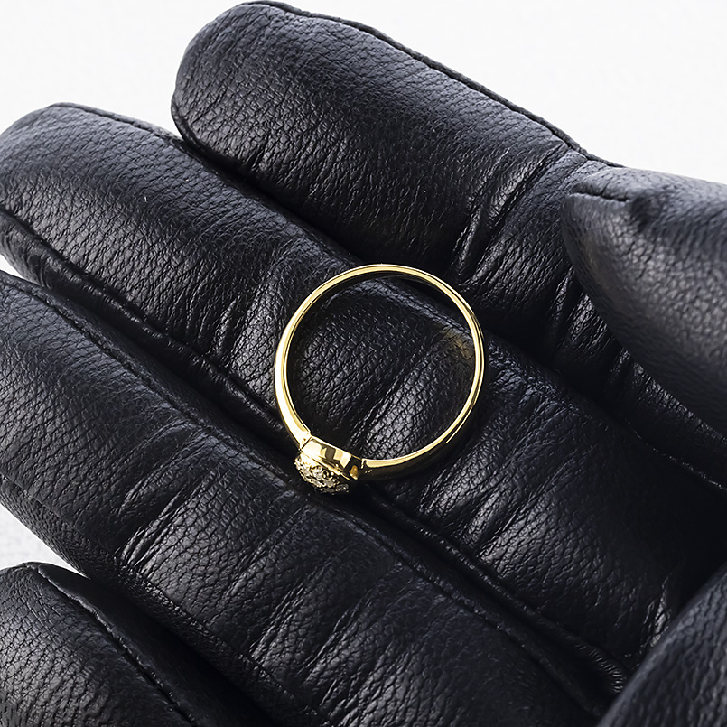 ゴールド パヴェ リング ダイヤモンド 0.10ct レディース 太め 10K 10金 ラウンド 丸 指輪 ダイヤ ピンキーリング 婚約指輪 シンプル 人気 送料無料 セール saleの画像