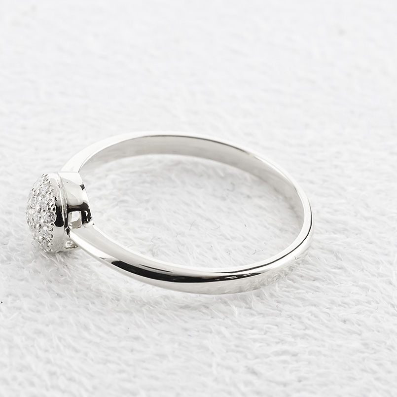 プラチナ パヴェ ピンキーリング ダイヤモンド 0.10ct レディース 太め pt900 ラウンド 丸 指輪 ダイヤ リング 婚約指輪 シンプル 人気 送料無料 セール saleの画像