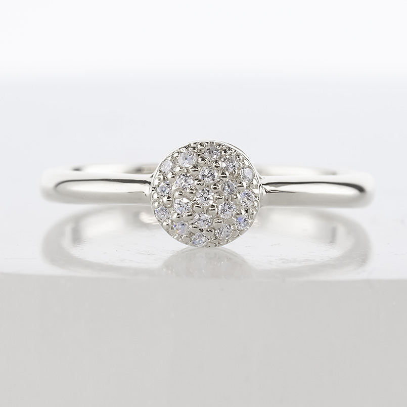 プラチナ パヴェ ピンキーリング ダイヤモンド 0.10ct レディース 太め pt900 ラウンド 丸 指輪 ダイヤ リング 婚約指輪 シンプル 人気 送料無料 セール saleの画像