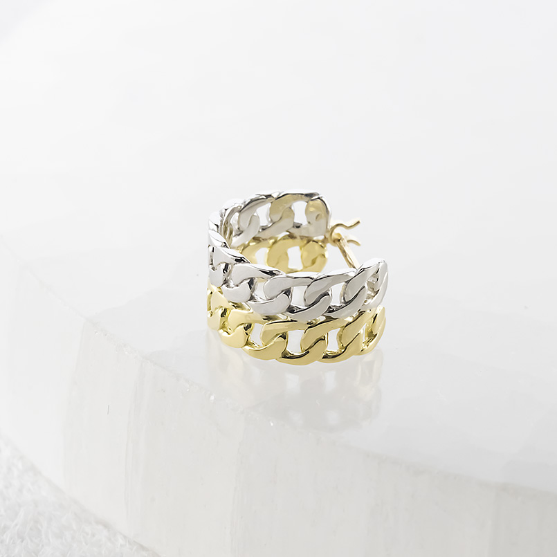 18金 プラチナ 喜平 フープピアス 2連 レディース 片耳 幅広 ゴールド 18k ピアス イエローゴールドk18 pt900 キヘイ あすつく シンプル 送料無料 セール saleの画像