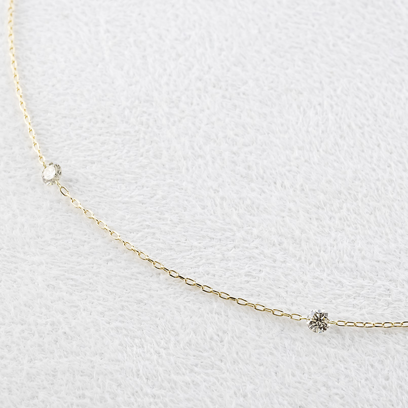 18金 ネックレス ダイヤモンド 1.5ct チェーンのみ 70cm スライド式 レディース ステーションネックレス チェーン ゴールド 18k あすつく 送料無料 セール SALE