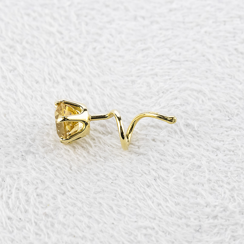 18金 ピアス インペリアルトパーズ レディース 片耳 ゴールド 18k つけっぱなし 簡単装着 キャッチのいらないピアス キャッチナッシャー あすつく セール saleの画像