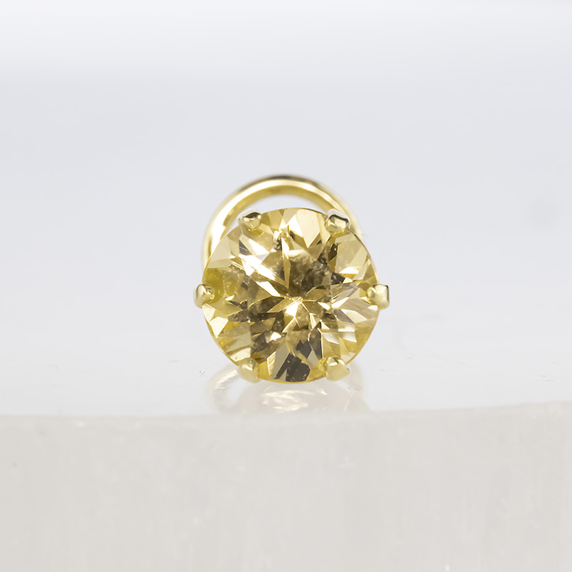 18金 ピアス インペリアルトパーズ レディース 片耳 ゴールド 18k つけっぱなし 簡単装着 キャッチのいらないピアス キャッチナッシャー あすつく セール saleの画像