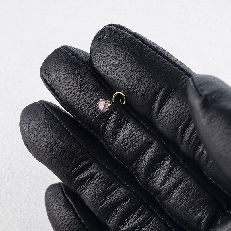 18金 ピアス ピンクスピネル ミルキー レディース 片耳 ゴールド 18k つけっぱなし 簡単装着 キャッチのいらないピアス キャッチナッシャー あすつく セールの画像