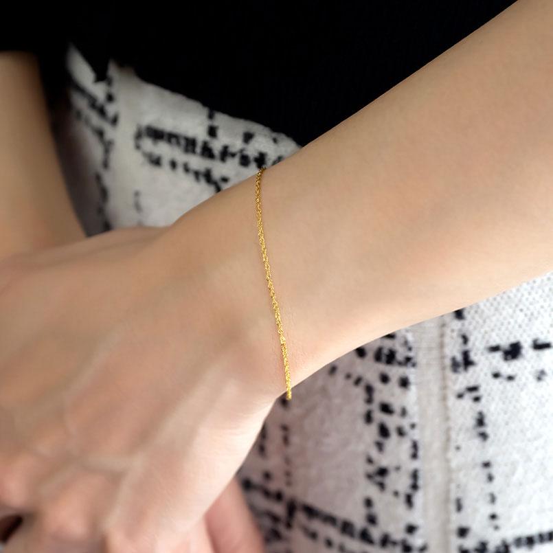 ジュエリー工房アトラス 24金 ブレスレット 純金 チェーンのみ 16cm