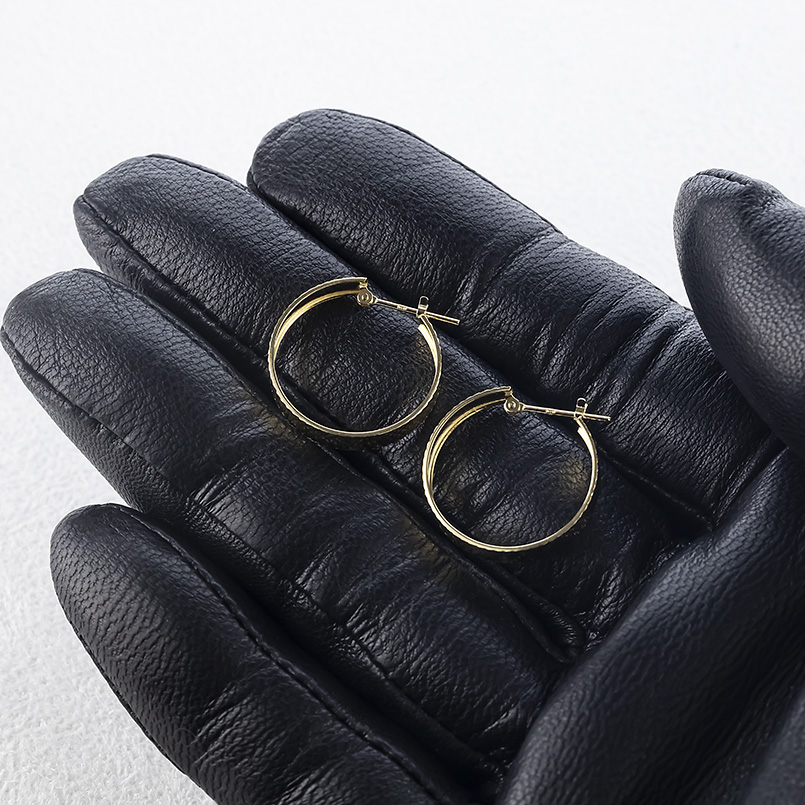 18金 フープピアス メンズ ピアス  ペア 大ぶり 幅広 ゴールド 18k クロスカット イエローゴールドk18 地金 シンプル あすつく 送料無料 セール saleの画像