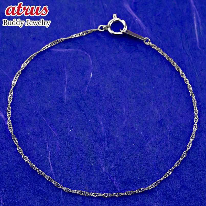 マルママ　プラチナブレスレット　スクリューチェーン　1.8㎜幅つけっぱなし マルママ プラチナブレスレット スクリューチェーン 1.8㎜幅つけっ