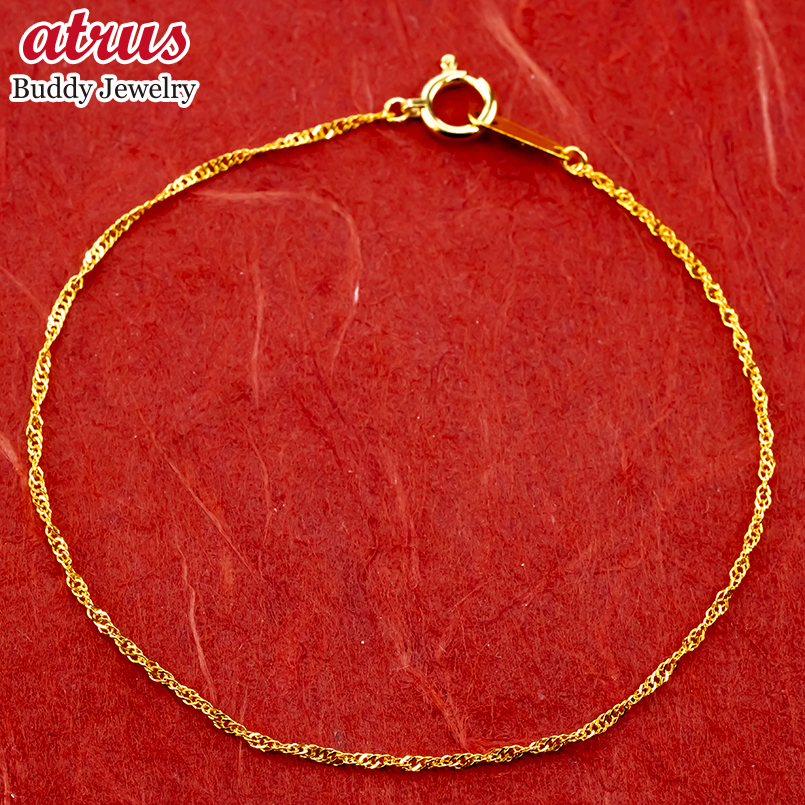 ジュエリー工房アトラス 24金 ブレスレット 純金 チェーンのみ 16cm