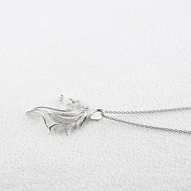 プラチナ 馬 ネックレス トップ ダイヤモンド 0.14ct レディース ペンダントトップ 大ぶり 大きめ pt900 透かし ホース シンプル あすつく 送料無料 セール saleの画像