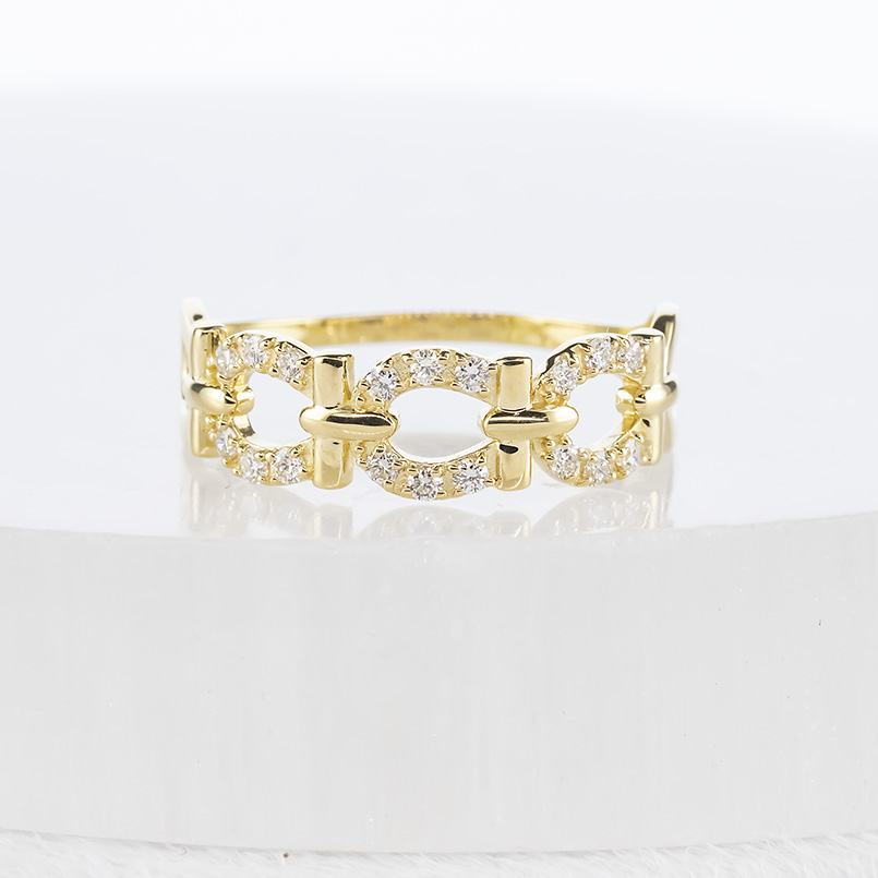 ゴールド リング 馬蹄 ダイヤモンド 0.20ct レディース 幅広 太め 指輪 10K 10金 蹄鉄 ホースシュー ピンキーリング 婚約指輪 シンプル 送料無料 セール saleの画像