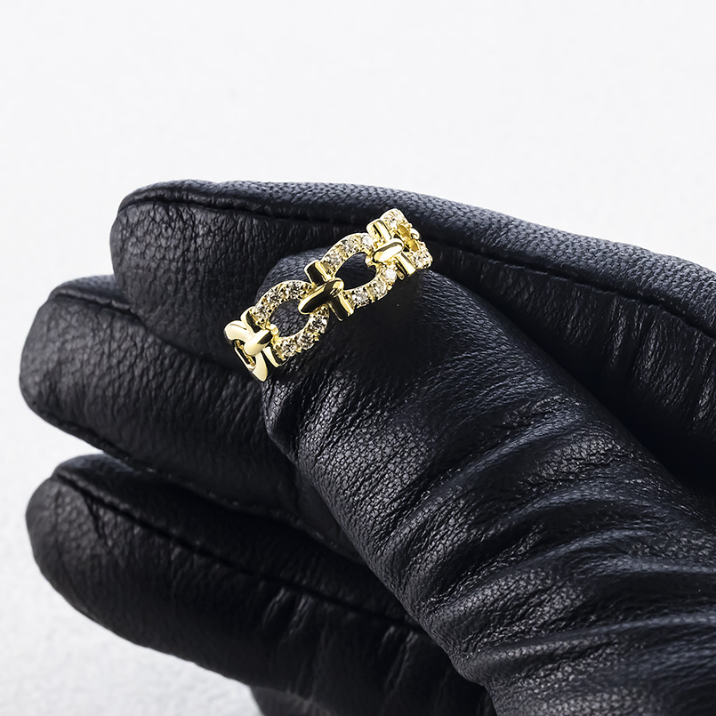 ゴールド リング 馬蹄 ダイヤモンド 0.20ct レディース 幅広 太め 指輪 10K 10金 蹄鉄 ホースシュー ピンキーリング 婚約指輪 シンプル 送料無料 セール saleの画像