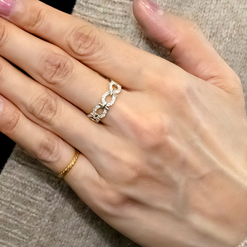 プラチナ リング 馬蹄 ダイヤモンド 0.20ct メンズ 幅広 太め 指輪 pt900 蹄鉄 ホースシュー ピンキーリング 婚約指輪 シンプル 人気 送料無料 セール saleの画像