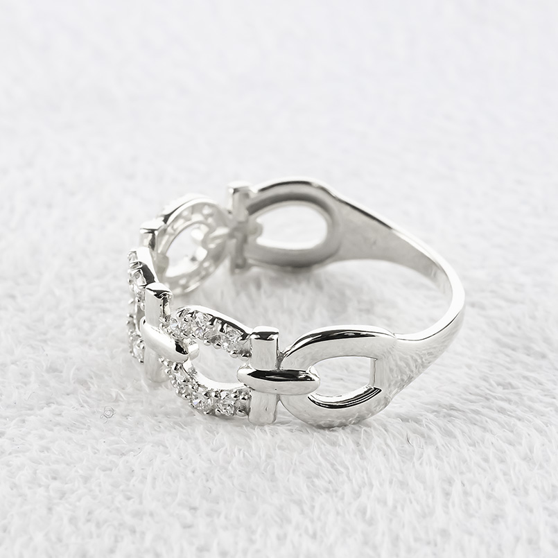 プラチナ リング 馬蹄 ダイヤモンド 0.30ct レディース 幅広 太め 指輪 pt900 蹄鉄 ホースシュー ピンキーリング 婚約指輪 シンプル 人気 送料無料 セール saleの画像