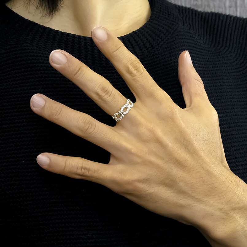 プラチナ リング 馬蹄 ダイヤモンド 0.30ct メンズ 幅広 太め 指輪 pt900 蹄鉄 ホースシュー ピンキーリング 婚約指輪 シンプル 人気 送料無料 セール saleの画像