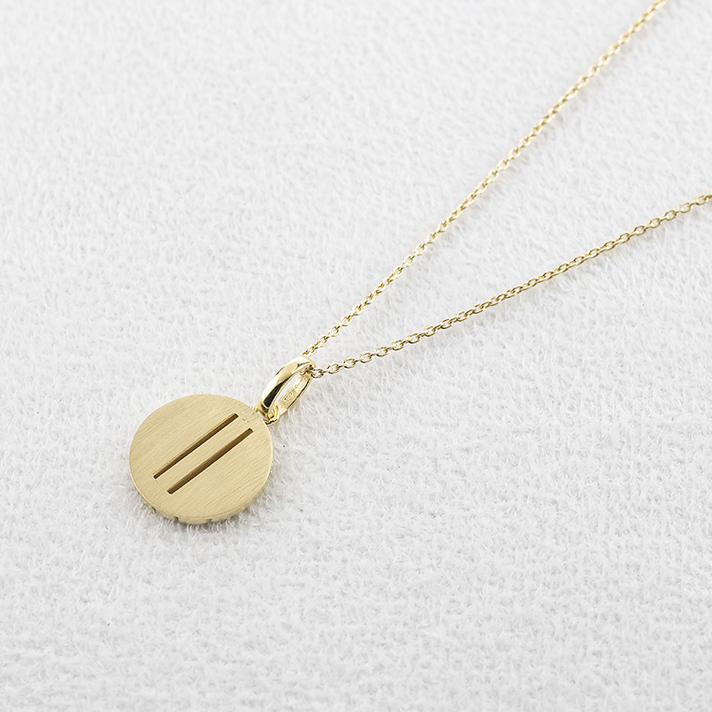 18金 ネックレス ダイヤモンド メンズ ペンダントトップ 大ぶり ゴールド 18k 大きめ ストライプ サークル プレート コイン型 ラウンド 送料無料 セール saleの画像