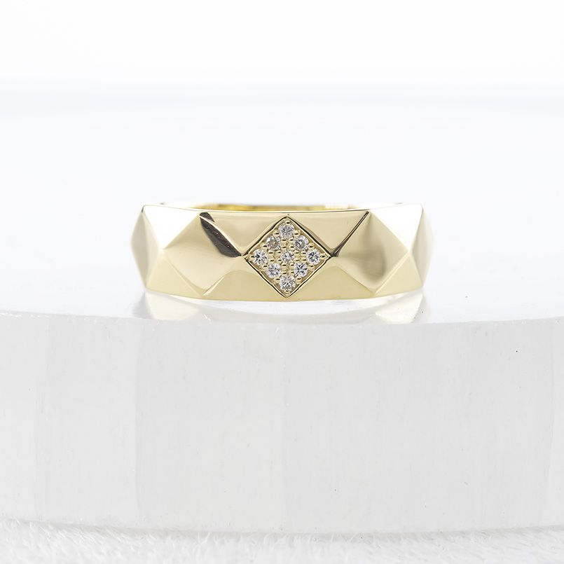 ジュエリー工房アトラス 18金 ピンキーリング ダイヤモンド 0.04ct 