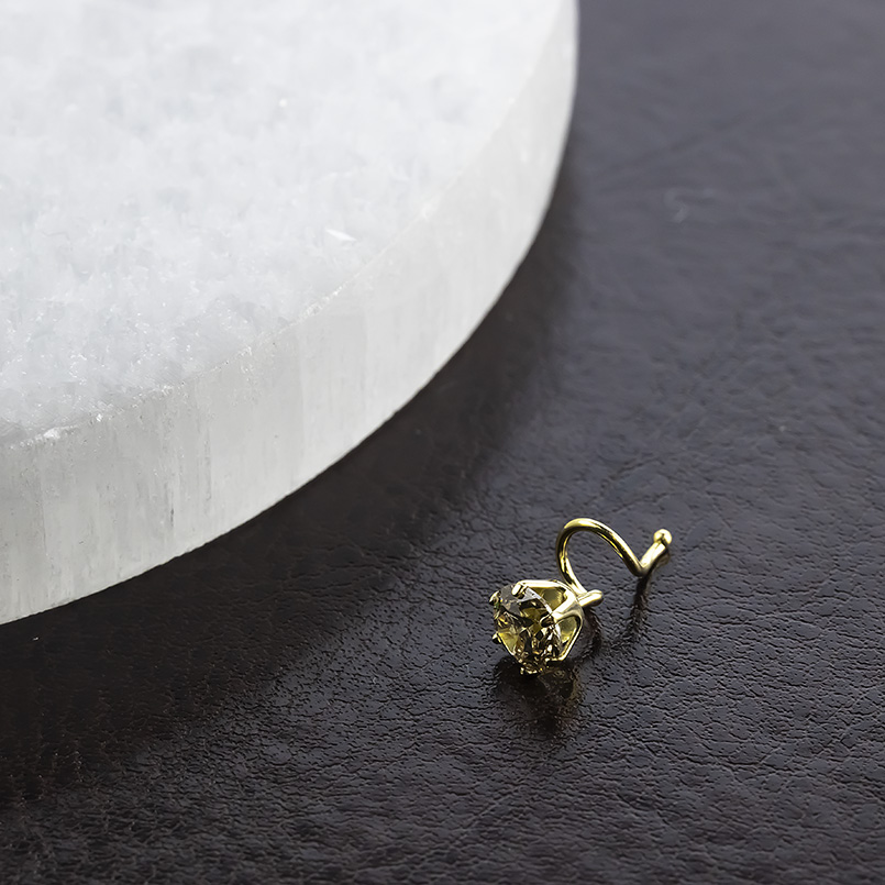18金 ピアス ダイヤモンド ライトブラウン 0.5ct レディース 片耳 18k つけっぱなし 簡単装着 キャッチのいらないピアス キャッチナッシャー あすつく 送料無料の画像