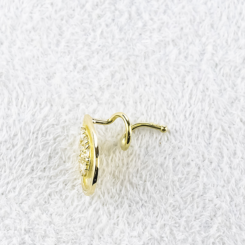 18金 ピアス ダイヤモンド ドロップ レディース 片耳 ゴールド 18k つけっぱなし 簡単装着 キャッチのいらないピアス キャッチナッシャー あすつく 送料無料の画像