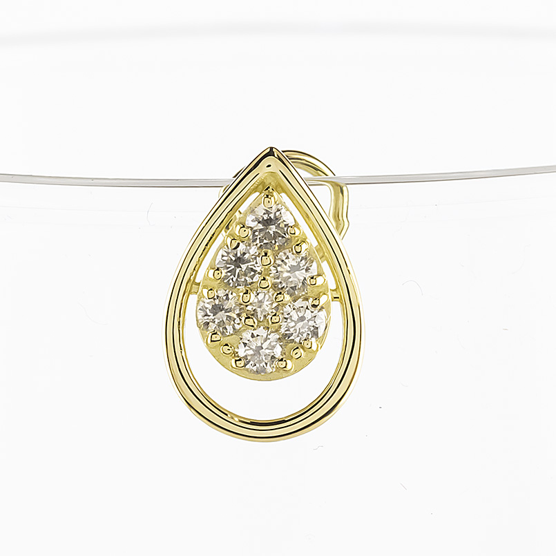18金 ピアス ダイヤモンド ドロップ レディース 片耳 ゴールド 18k つけっぱなし 簡単装着 キャッチのいらないピアス キャッチナッシャー あすつく 送料無料の画像