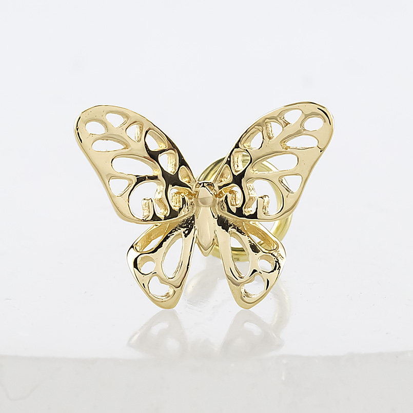 18金 ピアス 蝶 レディース 片耳 ゴールド 18k つけっぱなし 簡単装着 キャッチのいらないピアス キャッチナッシャー バタフライ 地金 あすつく 送料無料 セールの画像