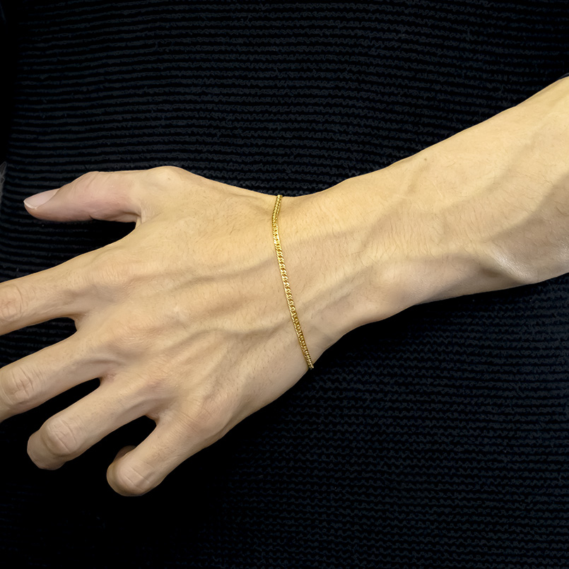 24K 24金 ゴールド チェーンブレスレット 足金999刻印入り ジュエリー工房アトラス 24金 喜平 ブレスレット 純金 造幣局検定刻印