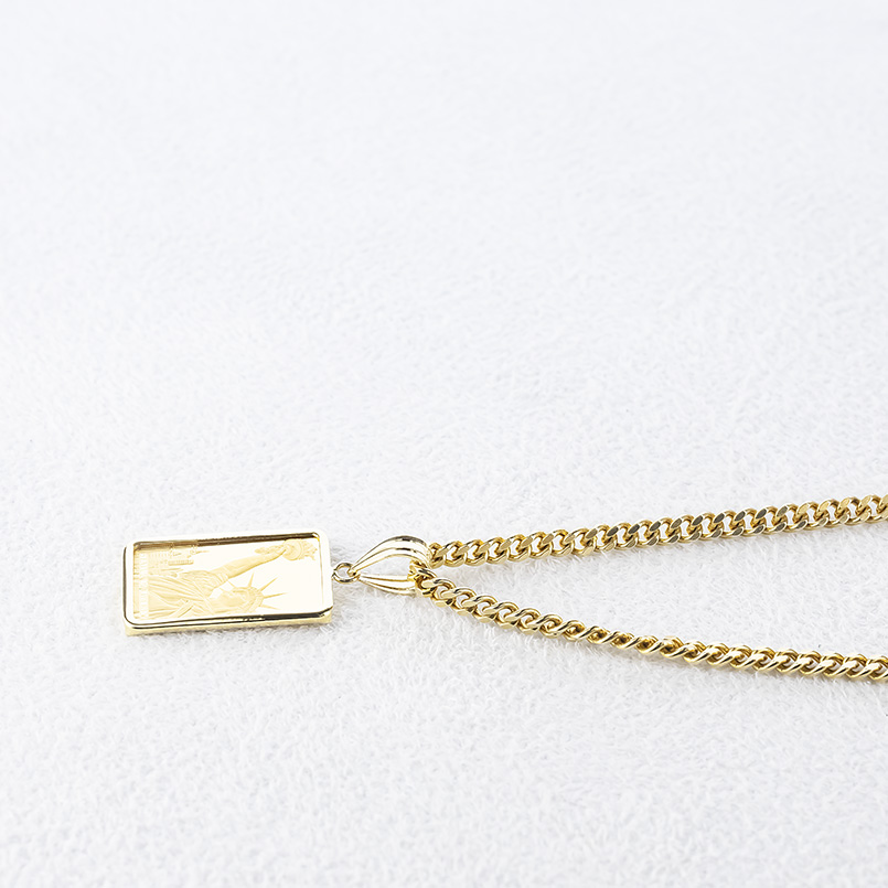 24金 インゴット ネックレス リバティ 自由の女神 喜平 ペンダントトップ メンズ 純金 ゴールド k24 K18 ESSAYEUR ESSAYEUR FONDEUR あすつく 送料無料 saleの画像
